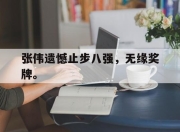 亚博体育-张伟遗憾止步八强，无缘奖牌。