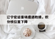亚博-辽宁宏运客场遭遇败绩，积分榜位置下降